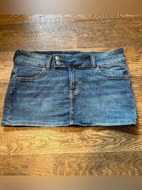 Blue Denim Micro Mini Skirt